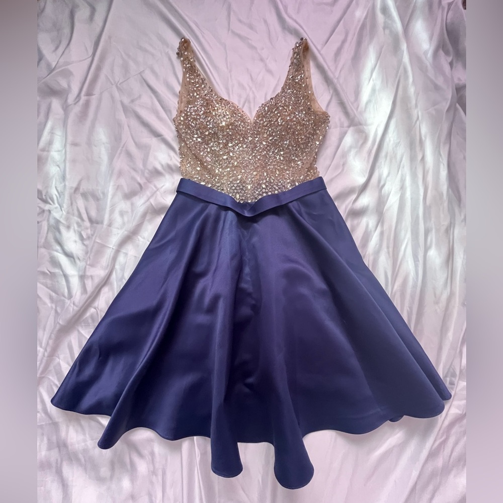 Dancing Queen Blue Polyester Dress